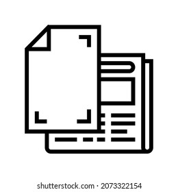 newsprint paper newspaper line icon vector. newsprint paper newspaper sign. isolated contour symbol black illustration