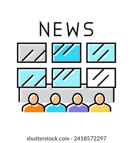 newsroom news media color icon vector. newsroom news media sign. isolated symbol illustration