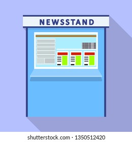 Newsstand kiosk icon. Flat illustration of newsstand kiosk vector icon for web design