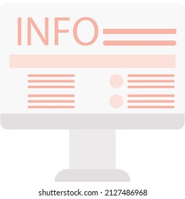 Vector de internet de Newswire. Icono plano del equipo de noticias. Información de medios sobre el monitor aislado en fondo blanco