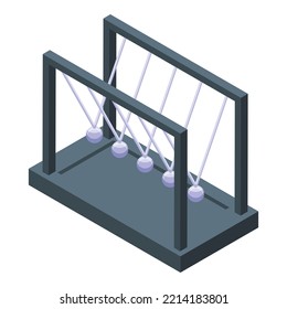 Newton ball stand icon isometric vector. Cradle pendulum. Balance impact