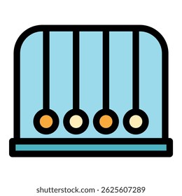 Newton balls icon. Outline Newton balls vector icon color flat isolated
