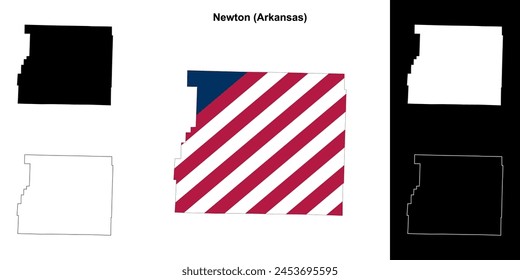 Newton County (Arkansas) outline map set