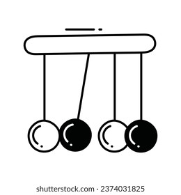 Newton cradle doodle Icon Design illustration. Science and Technology Symbol on White background EPS 10 File
