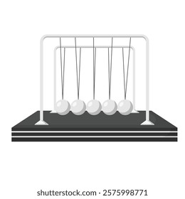 Newton Cradle Flat Illustration. Clean Icon Design Element on Isolated White Background
