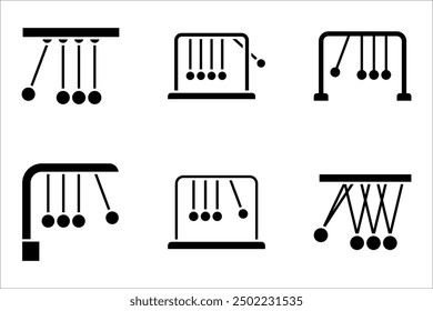 Newton cradle icon set, Pendulum icon. vector llustration on white background