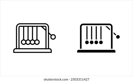 Conjunto de iconos de cuna de Newton, icono de péndulo. ilustración de Vector sobre fondo blanco