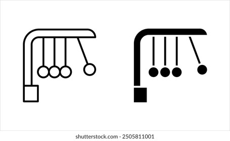 Newton-Wiege-Symbol-Set, Pendelsymbol. Vektorgrafik auf weißem Hintergrund