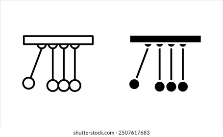 Conjunto de iconos de cuna de Newton, icono de péndulo. ilustración de Vector sobre fondo blanco