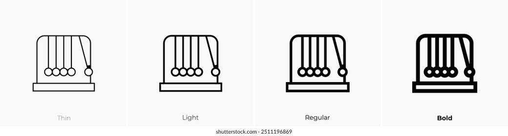 newton cradle icon. Thin, Light Regular And Bold style design isolated on white background