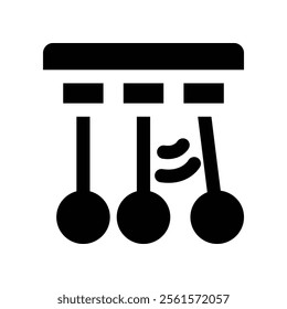 newton cradle icon. vector glyph icon for your website, mobile, presentation, and logo design.