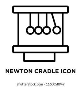 Newton cradle icon vector isolated on white background, Newton cradle transparent sign , line and outline elements in linear style