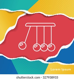 Newton cradle line icon