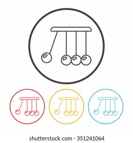 Newton cradle line icon