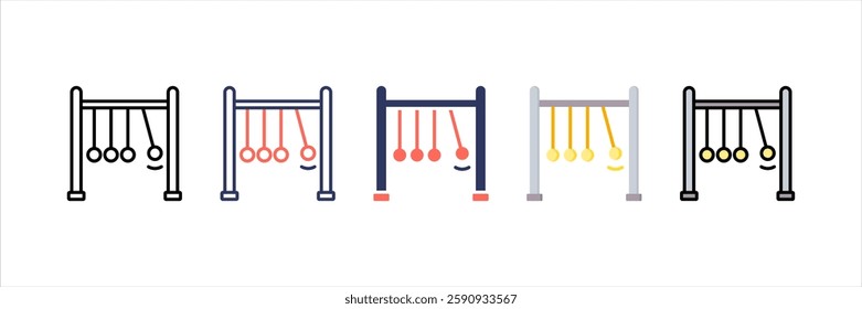 Newton Cradle Multi Style Icon Set