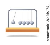 Newton cradle pendulum balls vector isolated on white background.