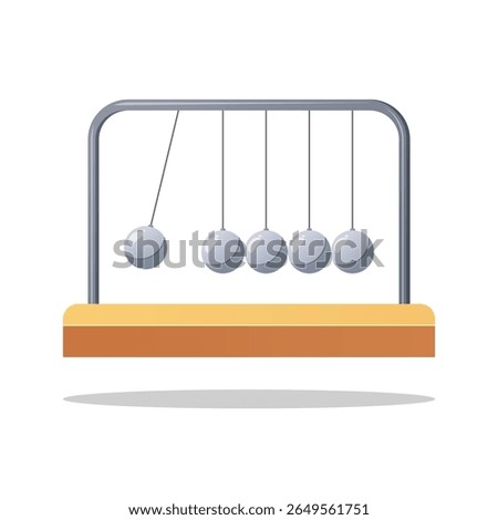 Newton cradle pendulum balls vector isolated on white background.