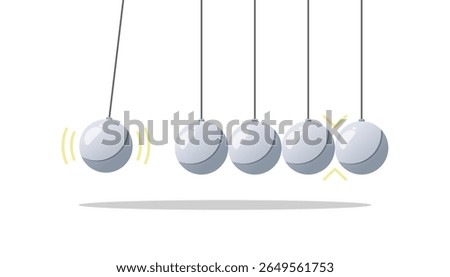 Newton cradle pendulum balls vector isolated on white background.