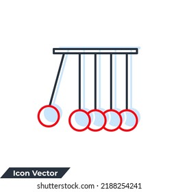 Newton cradle, pendulum icon logo vector illustration. kinetics symbol template for graphic and web design collection