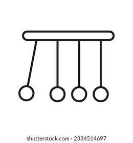 Newton cradle pendulum with swinging metal balls. Hanging balancing balls. Vector illustration. EPS 10.