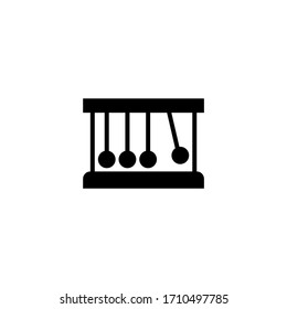 Newton cradle vector icon in black solid flat design icon isolated on white background