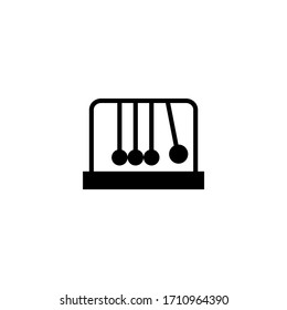 Newton cradle vector icon in black solid flat design icon isolated on white background
