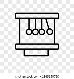 Newton cradle vector icon isolated on transparent background, Newton cradle logo concept