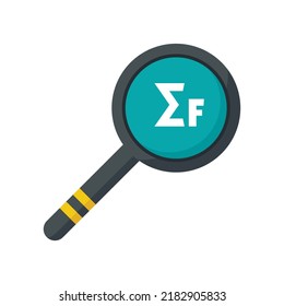 Newton Force Lupe Symbol. Flache Illustration von Newton Force Lupe Vektorsymbol einzeln auf weißem Hintergrund