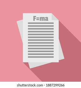 Newton force paper icon. Flat illustration of newton force paper vector icon for web design