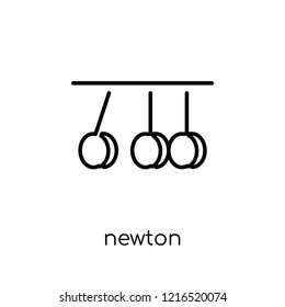 newton icon. Trendy modern flat linear vector newton icon on white background from thin line Science collection, outline vector illustration