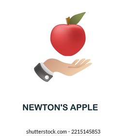 Newton'S Apple icon. 3d illustration from back to school collection. Creative Newton'S Apple 3d icon for web design, templates, infographics and more