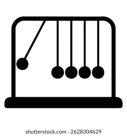 Newton's cradle balls pendulum physics kinetic energy motion momentum illustration vector icon design concept