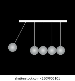 As bolas do berço de Newton na física. Balanceamento de bolas. Ilustração vetorial. 