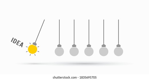 Newtons Cradle Concept Lightbulb Vector Illustration Stock Vector Royalty Free 1835695705 6431