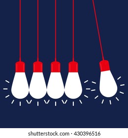 Newtons cradle concept on navy background