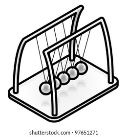 A Newton's Cradle executive desktop toy.