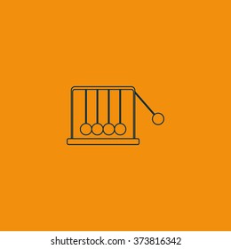 Newton's cradle flat icon.