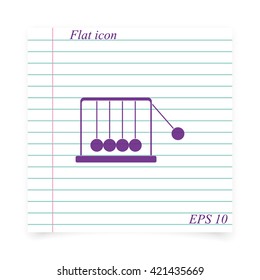 Newton's cradle flat icon.