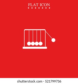Newton's cradle flat icon.