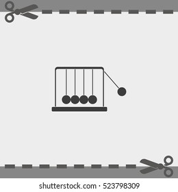 Newton's cradle flat icon.
