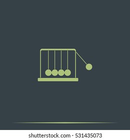 Newton's cradle flat icon.
