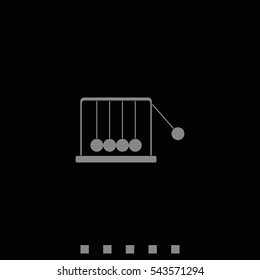 Newton's cradle flat icon.