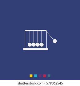 Newton's cradle flat icon.