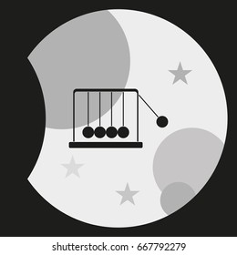Newton's cradle flat icon.