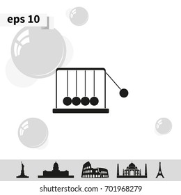Newton's cradle flat icon.