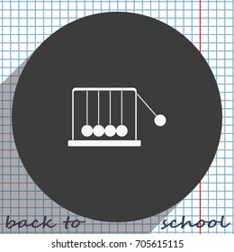 Newton's cradle flat icon.
