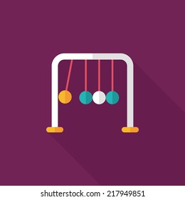 Newton's Cradle flat icon with long shadow,eps10