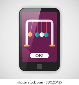 Newton's Cradle flat icon with long shadow,eps10
