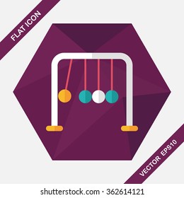 Newton's Cradle flat icon with long shadow,eps10