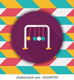 Newton's Cradle flat icon with long shadow,eps10